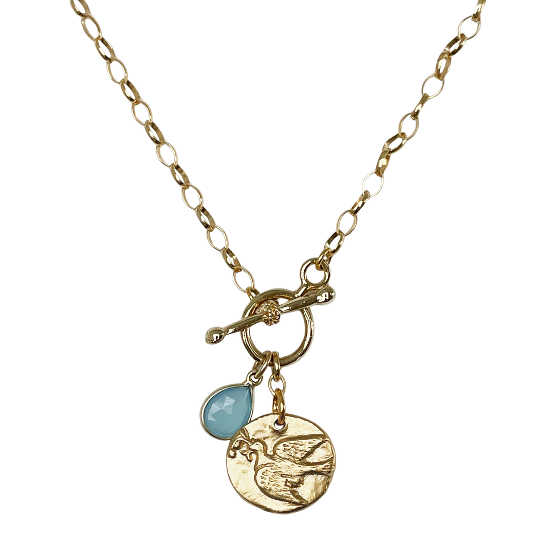 Dove Medallion Toggle Necklace