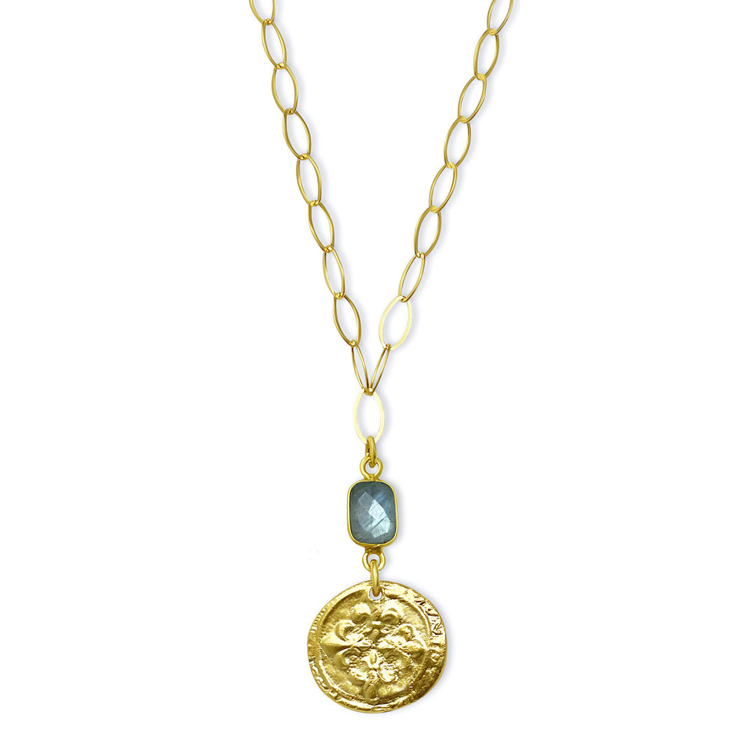 French Cross Medallion Necklace