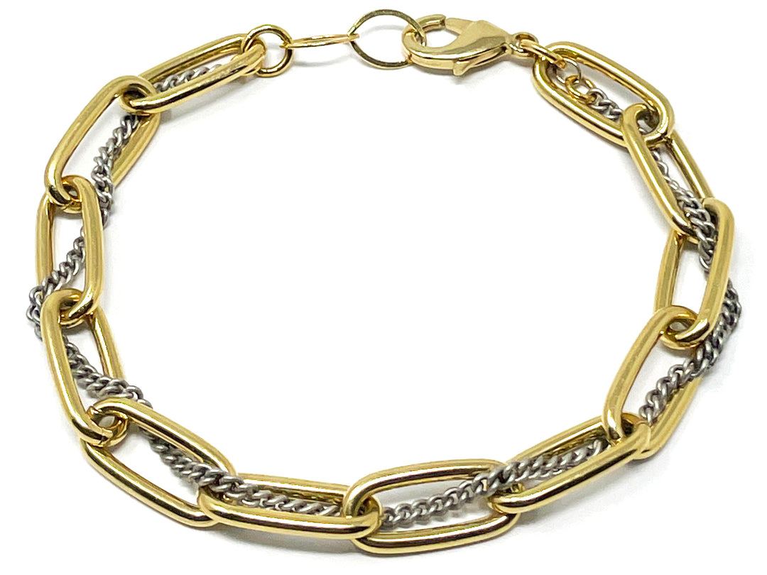 Meridian Bracelet - Gold and Oxidized Sterling